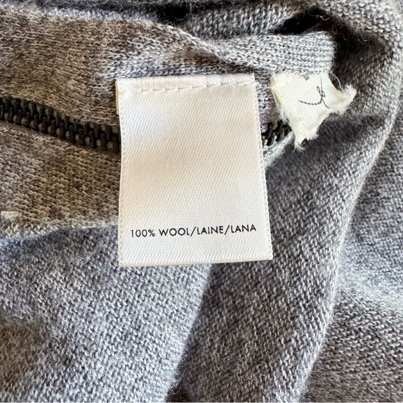 Ann Taylor 100% Wool Long Line Sweater Tunic in Marled Gray, Size L, EUC - Picture 11 of 12